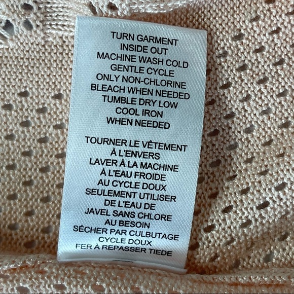 T Tahari Woman’s Peach Color Open drape front knitted cardigan long sleeve - Picture 6 of 10